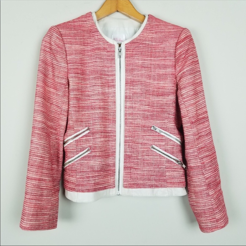 Parker Leather Trim Tweed Jacket